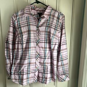 100% cotton pink button down Talbots